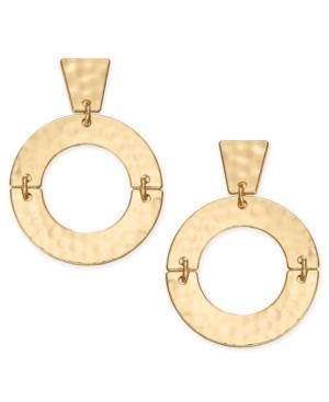 I.n.c. Gold-tone Drop Hoop Earrings, Created For Macy's