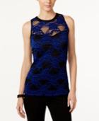 Inc International Concepts Petite Lace-overlay Top, Only At Macy's