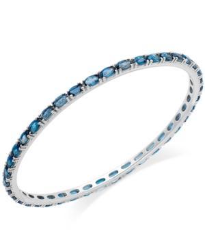 Blue Topaz Bangle Bracelet In Sterling Silver (9 Ct. T.w.)
