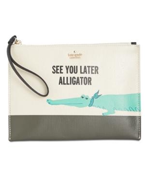 Kate Spade New York Swamped Gator Medium Bella Pouch