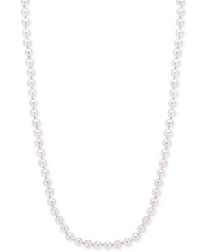 Anne Klein Silver-tone Long Pink Imitation Pearl Necklace