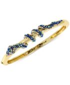 Betsey Johnson Gold-tone Blue Pave Snake Bangle Bracelet