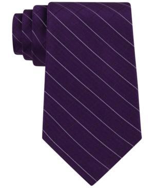 Calvin Klein Extra Long Etched Large Grid Windowpane Slim Tie