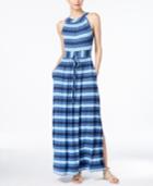Calvin Klein Striped Halter Maxi Dress