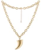 Rachel Rachel Roy Gold-tone Tusk Pendant Collar Necklace