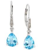 Blue Topaz (3-5/8 Ct. T.w.) And Diamond Accent Drop Earrings In Sterling Silver