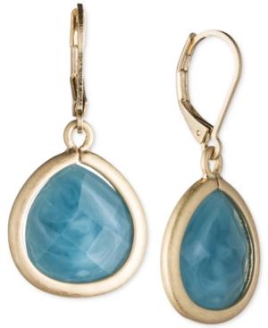 Lonna & Lilly Gold-tone Blue Stone Drop Earrings