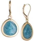 Lonna & Lilly Gold-tone Blue Stone Drop Earrings
