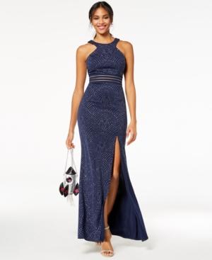 City Studios Juniors' Glitter Illusion Gown, Created For Macy's