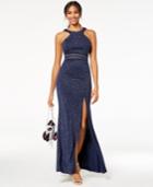 City Studios Juniors' Glitter Illusion Gown, Created For Macy's
