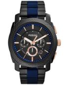 Fossil Men's Chronograph Machine Two-tone Stainless Steel And Silicone Bracelet Watch 45mm Fs5164