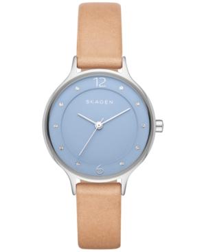 Skagen Women's Anita Light Brown Leather Strap Watch 30mm Skw2471