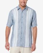 Cubavera Men's Linen Embroidered Stripe Short-sleeve Shirt