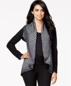 Alfani Striped Cascade Cardigan, Only At Macy's