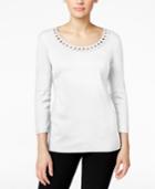 Karen Scott Cutout Scoop-neck Top, Only At Macy's