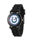 Gametime Nfl Indianapolis Colts Kids' Black Plastic Time Teacher Watch