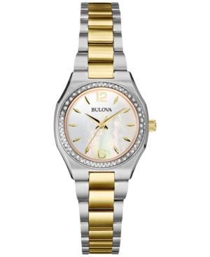 Bulova Women's Diamond (1/4 Ct. T.w.) Two-tone Stainless Steel Bracelet Watch 26mm 98r204