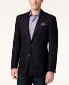 Tallia Men's Slim-fit Purple And Black Check Sport Coat