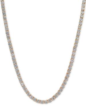 Giani Bernini Cubic Zirconia Link Collar Necklace In 18k Rose Gold-plated Sterling Silver, Created For Macy's