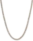 Giani Bernini Cubic Zirconia Link Collar Necklace In 18k Rose Gold-plated Sterling Silver, Created For Macy's