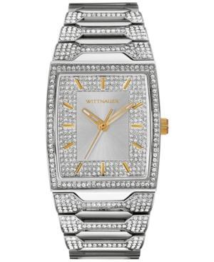Wittnauer Men's Enrique Pave Accent Stainless Steel Bracelet Watch 43x33mm Wn3036