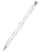 Danori Silver-tone Swarovski Imitation Pearl & Crystal Pave Bracelet, Created For Macy's