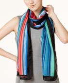 Calvin Klein Multicolor Shadow Striped Scarf