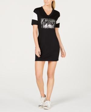 Material Girl Active Juniors' Mesh-trimmed Graphic T-shirt Dress, Created For Macy's