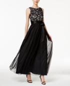Jessica Howard Sequined Lace Mesh Gown