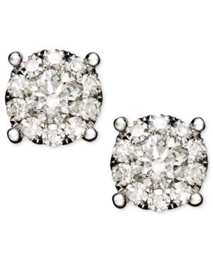Prestige Unity Diamond Earrings, 14k White Gold Diamond Circle Stud Earrings (3/4 Ct. T.w.)