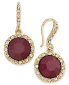 Inc International Concepts Gold-tone Wine Stone And Pave Drop Earrings, Only At Macy's