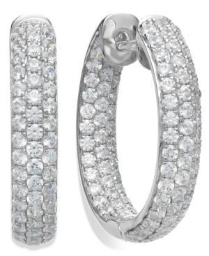Sterling Silver Swarovski Zirconia Pave Hoop Earrings (8-1/2 Ct. T.w.)