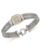 Diamond Square Mesh Bracelet (1/3 Ct. T.w.) In Sterling Silver And 14k Gold