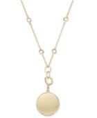 M. Haskell For Inc Gold-tone Crystal Enhanced Pave Disc Pendant Necklace, Only At Macy's