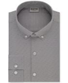 Kenneth Cole Reaction Men's Slim-fit Techni-cole Flex Collar Performance Gray Print Dress Shirt