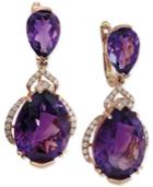 Lavender Rose By Effy Amethyst (19-3/8 Ct. Tw.) And Diamond (3/8 Ct. Tw.) Drops Earrings In 14k Rose Gold