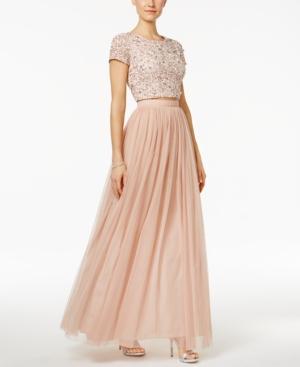 Adrianna Papell 2-pc. Sequined Tulle A-line Dress