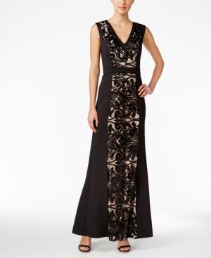 Calvin Klein Sequin-lace Scuba Gown