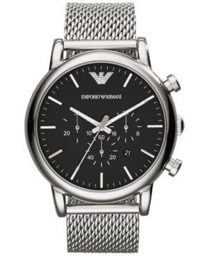 Emporio Armani Men's Chronograph Stainless Steel Mesh Bracelet Watch 46mm Ar1808