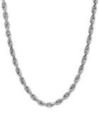 Rope Chain Necklace In 10k White Gold