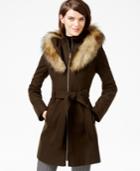 Rachel Rachel Roy Faux-fur-hood Belted Walker Coat