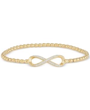Wrapped Diamond Infinity Stretch Bead Bracelet (1/6 Ct. T.w.) In 14k Gold Over Sterling Silver, Created For Macy's