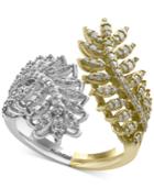 Effy Diamond Feather Bypass Ring (3/4 Ct. T.w.) In 14k Two-tone Gold