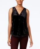 Sanctuary V-neck Sheer-trim Top
