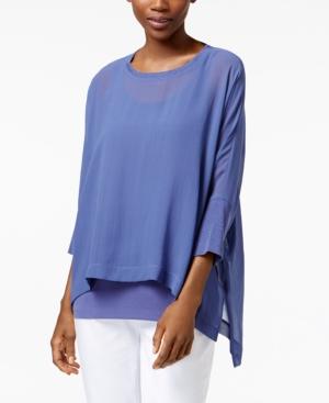 Eileen Fisher Silk Round-neck High-low Top, Regular & Petite