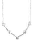 Wrapped In Love Diamond Flower Cluster Necklace (1 Ct. T.w.) In 14k White Gold, Created For Macy's
