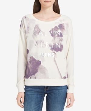 Calvin Klein Jeans Watercolor Logo-print Sweatshirt