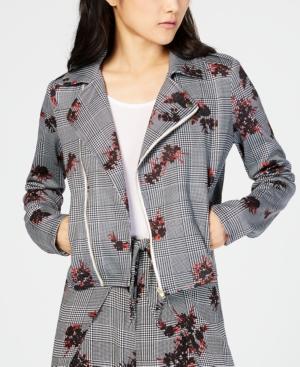 Material Girl Juniors' Printed Moto Jacket, Created For Macy's