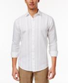 Tasso Elba Island Men's Linen Blend Floral Embroidered Shirt, Only At Macy's