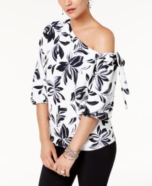 Alfani Printed One-shoulder Top, Created For Macy's